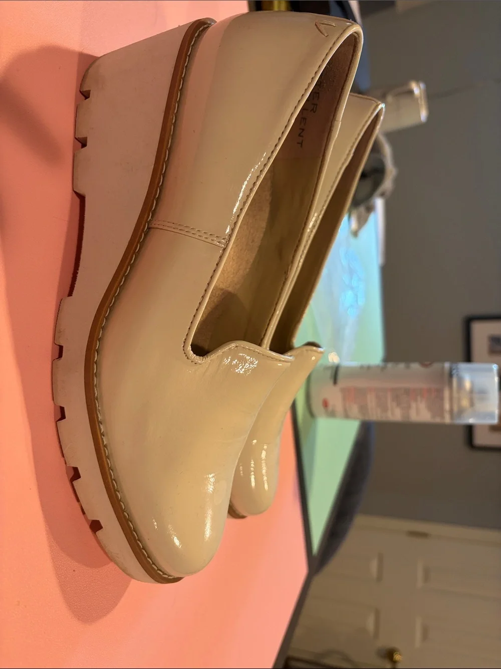 Vionic Patent Cream Slip-On Wedge- “Willa Wedge”